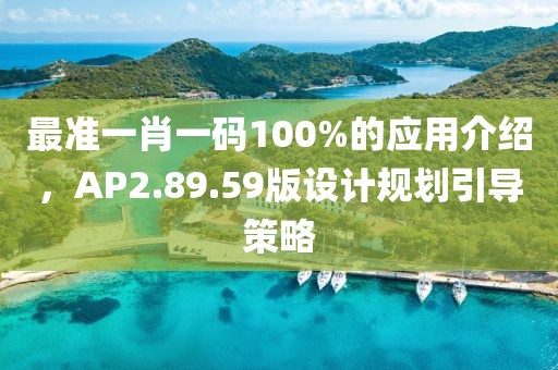 最准一肖一码100%的应用介绍，AP2.89.59版设计规划引导策略
