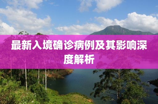 最新入境确诊病例及其影响深度解析