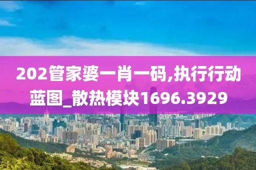 202管家婆一肖一码,执行行动蓝图_散热模块1696.3929