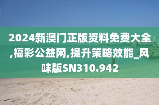 2024新澳门正版资料免费大全,福彩公益网,提升策略效能_风味版SN310.942