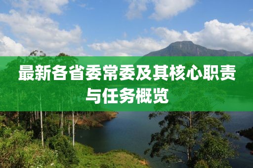 最新各省委常委及其核心职责与任务概览