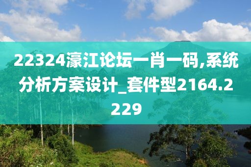 22324濠江论坛一肖一码,系统分析方案设计_套件型2164.2229