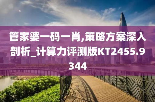 管家婆一码一肖,策略方案深入剖析_计算力评测版KT2455.9344