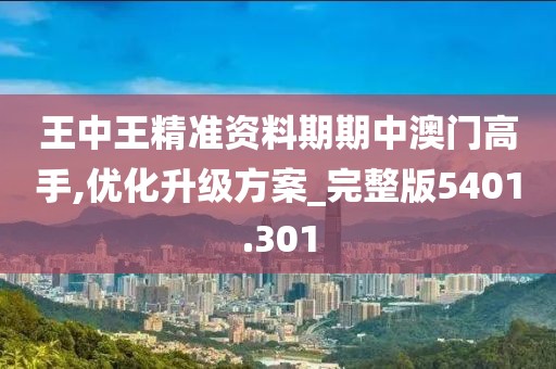王中王精准资料期期中澳门高手,优化升级方案_完整版5401.301