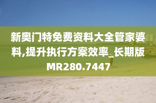 新奥门特免费资料大全管家婆料,提升执行方案效率_长期版MR280.7447