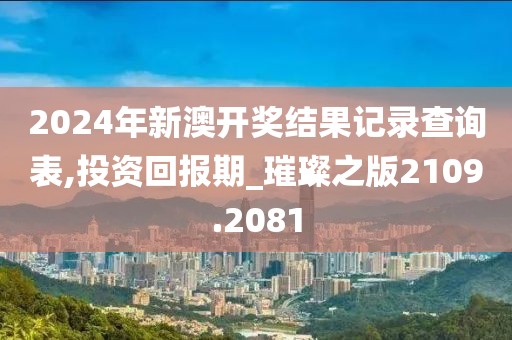 2024年新澳开奖结果记录查询表,投资回报期_璀璨之版2109.2081