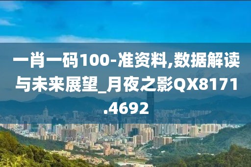 一肖一码100-准资料,数据解读与未来展望_月夜之影QX8171.4692