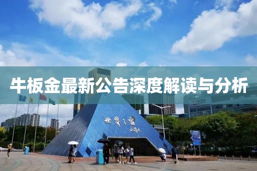 牛板金最新公告深度解读与分析