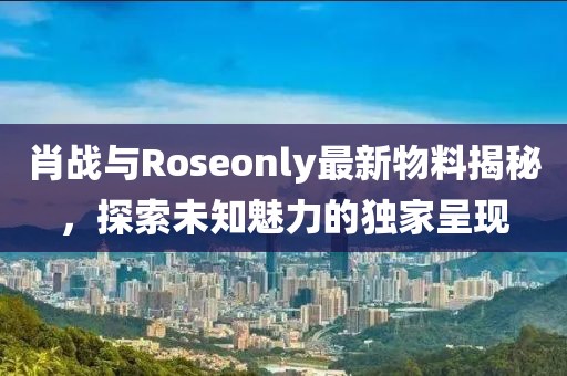 肖战与Roseonly最新物料揭秘，探索未知魅力的独家呈现
