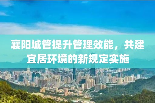 襄阳城管提升管理效能，共建宜居环境的新规定实施