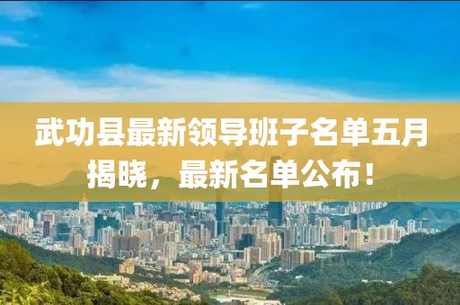 武功县最新领导班子名单五月揭晓，最新名单公布！