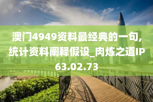 澳门4949资料最经典的一句,统计资料阐释假设_肉炼之道IP63.02.73