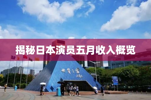 揭秘日本演员五月收入概览