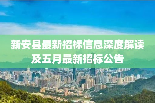 新安县最新招标信息深度解读及五月最新招标公告
