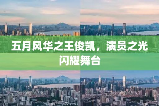 五月风华之王俊凯，演员之光闪耀舞台