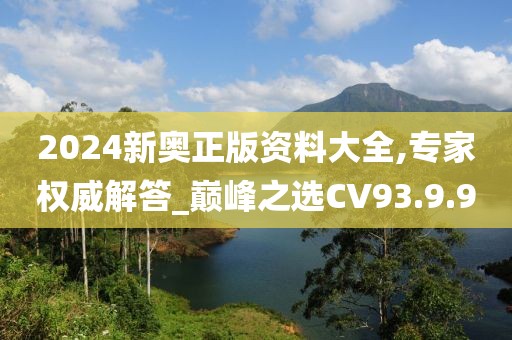 2024新奥正版资料大全,专家权威解答_巅峰之选CV93.9.90