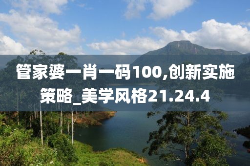 管家婆一肖一码100,创新实施策略_美学风格21.24.4