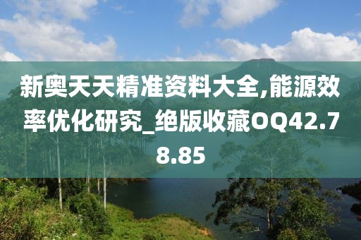 新奥天天精准资料大全,能源效率优化研究_绝版收藏OQ42.78.85