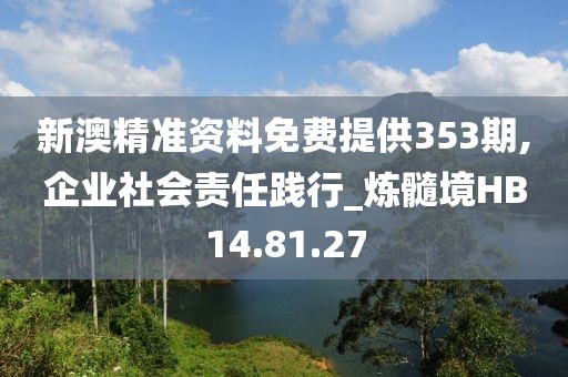 新澳精准资料免费提供353期,企业社会责任践行_炼髓境HB14.81.27