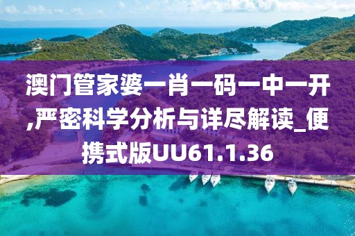 澳门管家婆一肖一码一中一开,严密科学分析与详尽解读_便携式版UU61.1.36