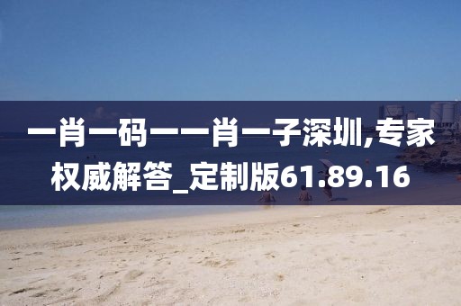 一肖一码一一肖一子深圳,专家权威解答_定制版61.89.16