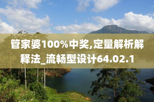 管家婆100%中奖,定量解析解释法_流畅型设计64.02.1