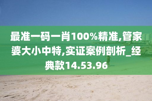 最准一码一肖100%精准,管家婆大小中特,实证案例剖析_经典款14.53.96