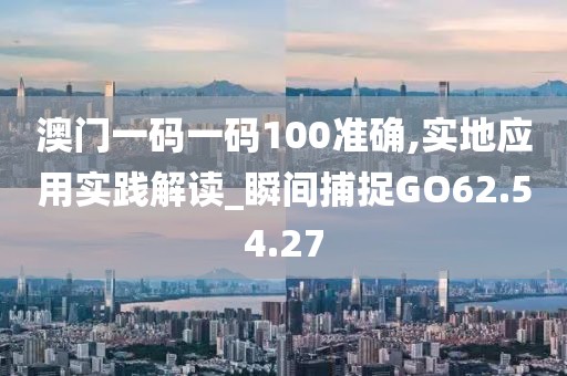 澳门一码一码100准确,实地应用实践解读_瞬间捕捉GO62.54.27