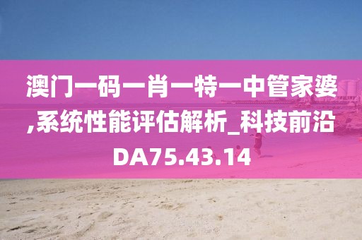 澳门一码一肖一特一中管家婆,系统性能评估解析_科技前沿DA75.43.14