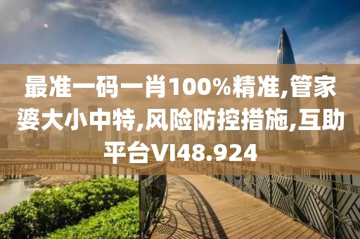 最准一码一肖100%精准,管家婆大小中特,风险防控措施,互助平台VI48.924