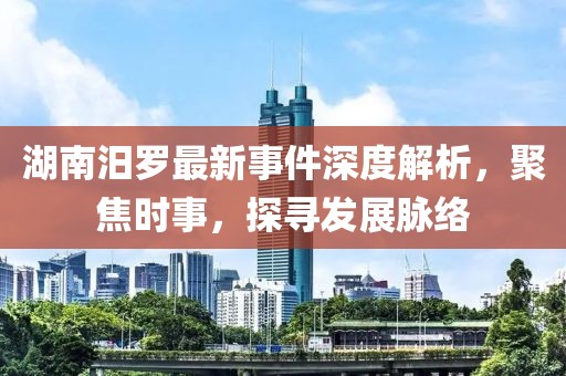 湖南汨罗最新事件深度解析，聚焦时事，探寻发展脉络