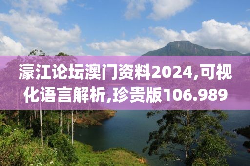 濠江论坛澳门资料2024,可视化语言解析,珍贵版106.989