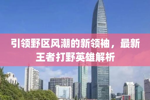 引领野区风潮的新领袖，最新王者打野英雄解析