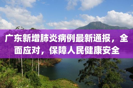 广东新增肺炎病例最新通报，全面应对，保障人民健康安全