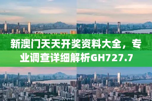 新澳门天天开奖资料大全，专业调查详细解析GH727.7