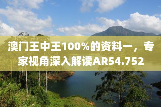 澳门王中王100%的资料一，专家视角深入解读AR54.752