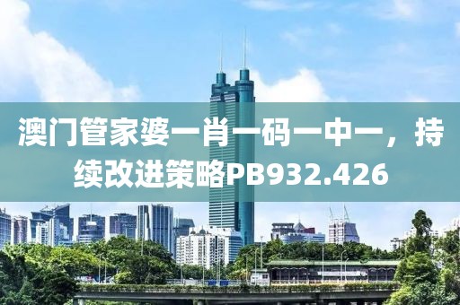 澳门管家婆一肖一码一中一，持续改进策略PB932.426