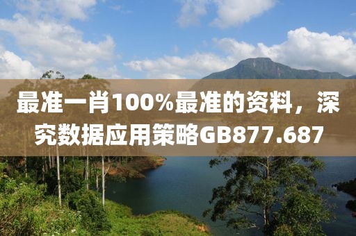 最准一肖100%最准的资料，深究数据应用策略GB877.687
